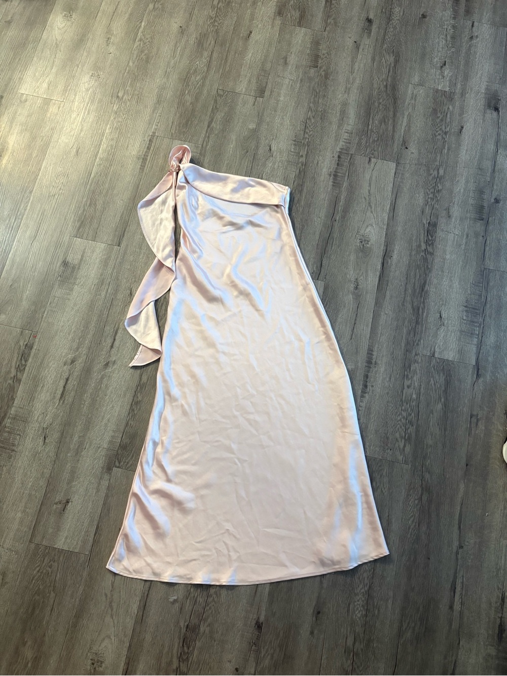 Silky One-Shoulder Lavender Slip Dress